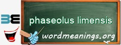 WordMeaning blackboard for phaseolus limensis